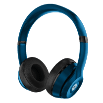 blue headphones