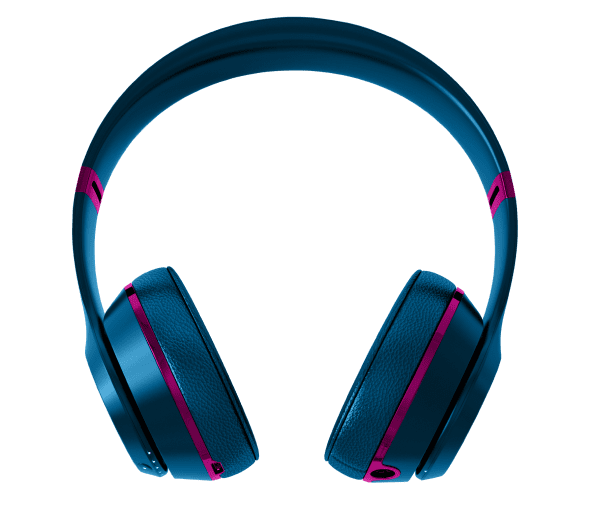 blue headphones