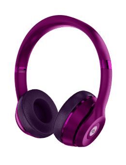 headphones in purple color